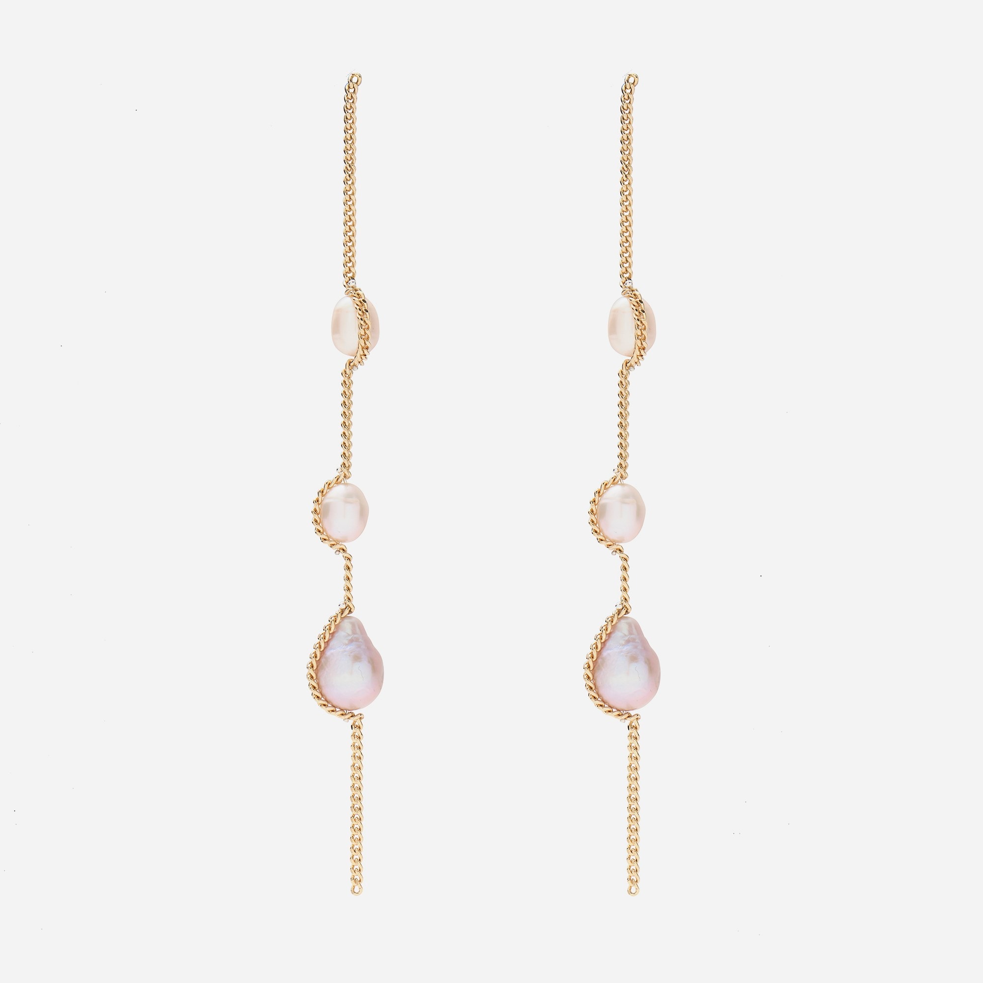 womens Lady Grey threaded pearl earrings