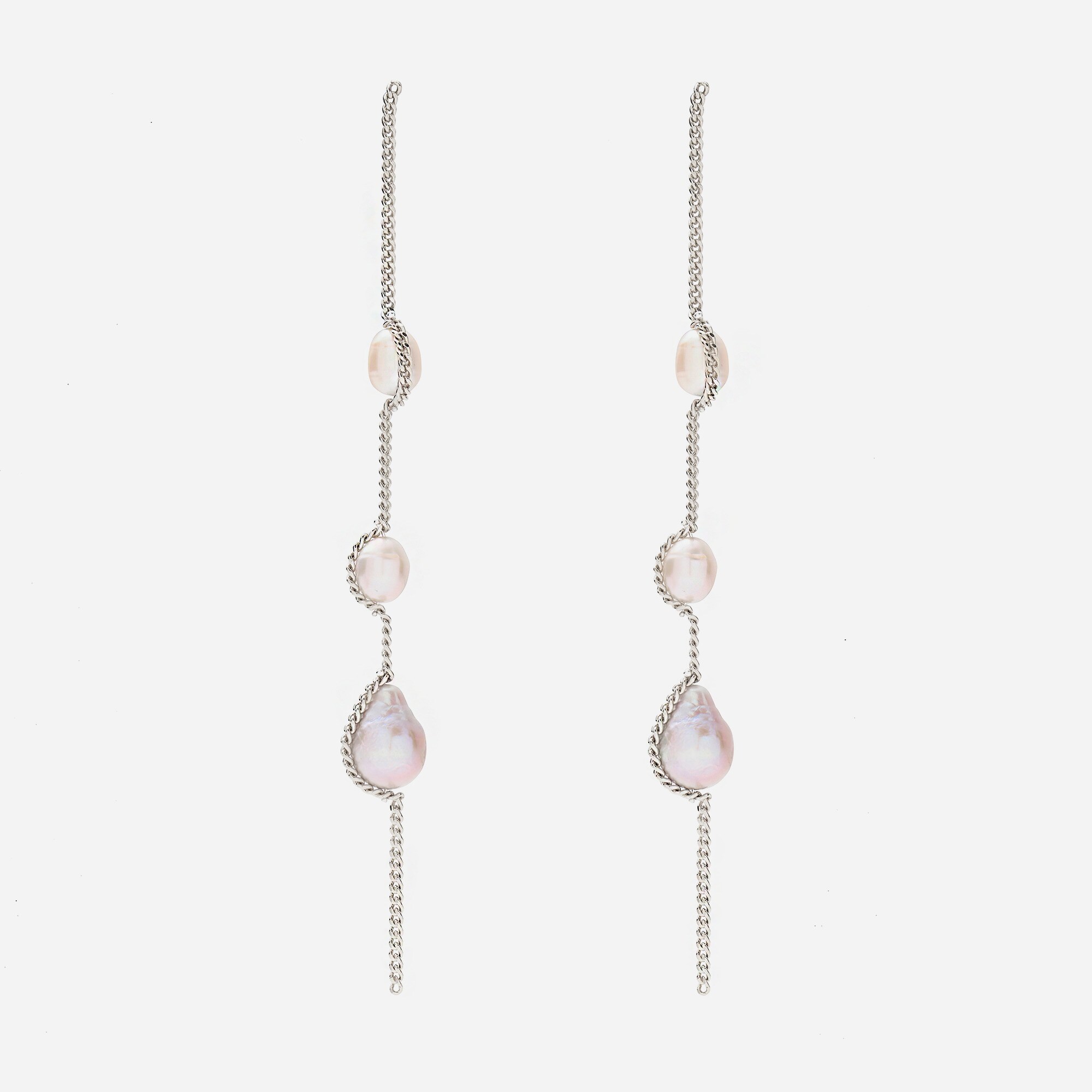 womens Lady Grey threaded pearl earrings