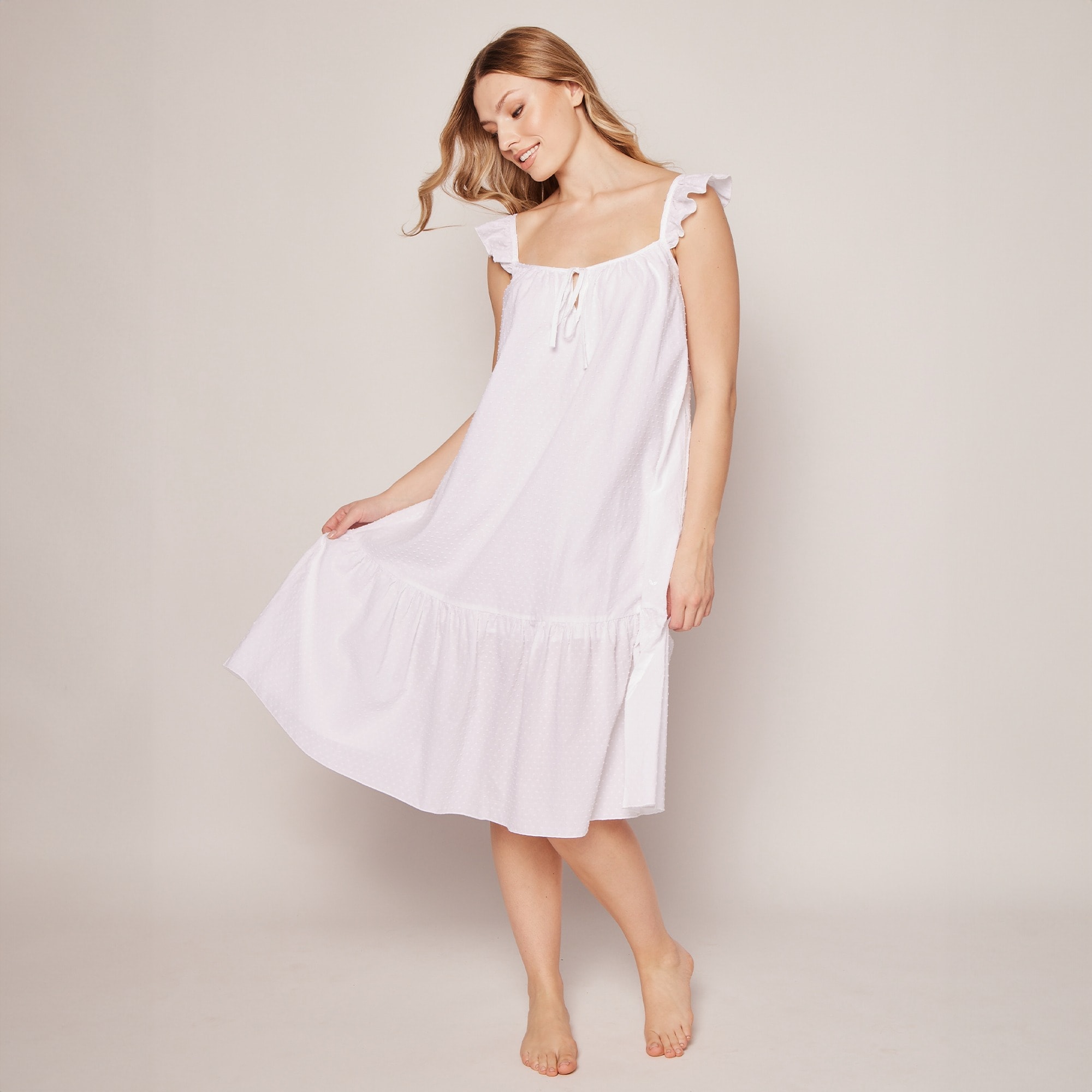 womens Petite Plume&trade; women's nightgown in Swiss-dot