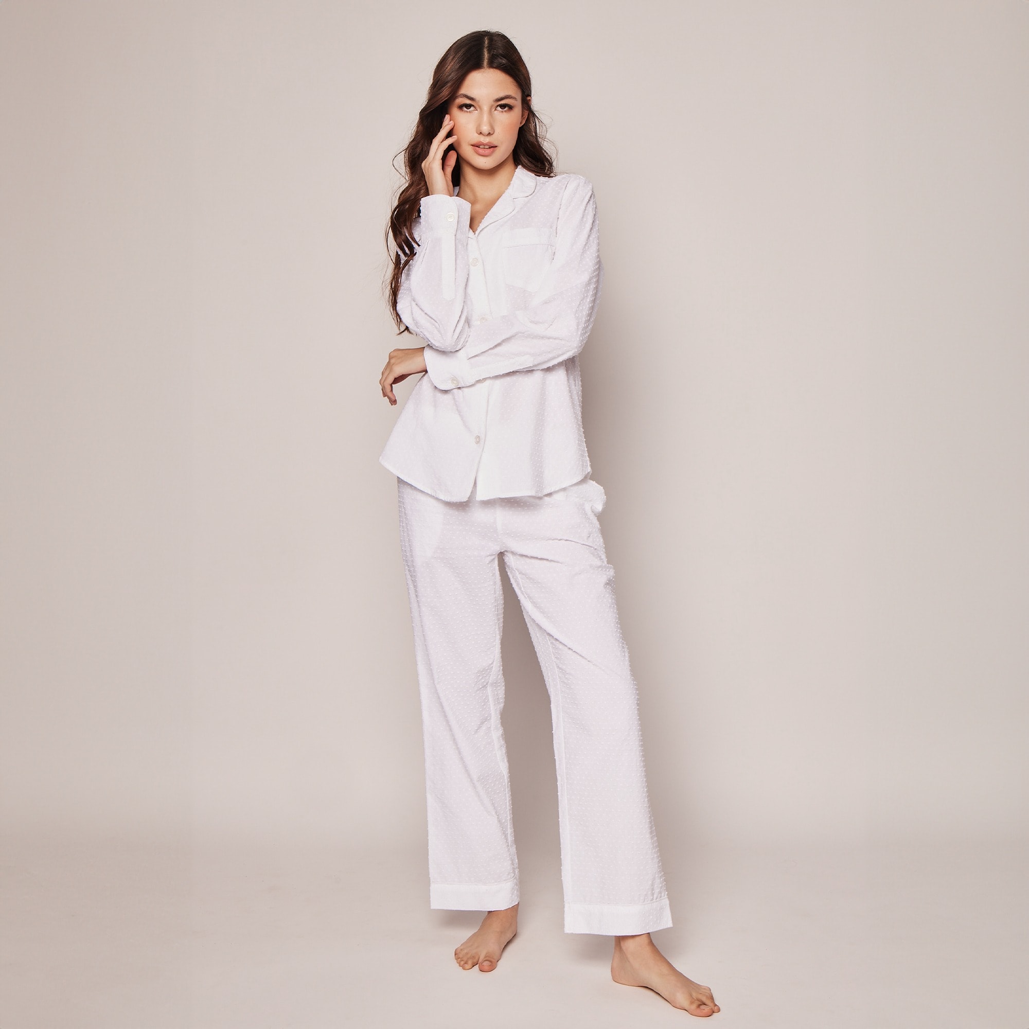 womens Petite Plume&trade; women's pajamas in Swiss-dot
