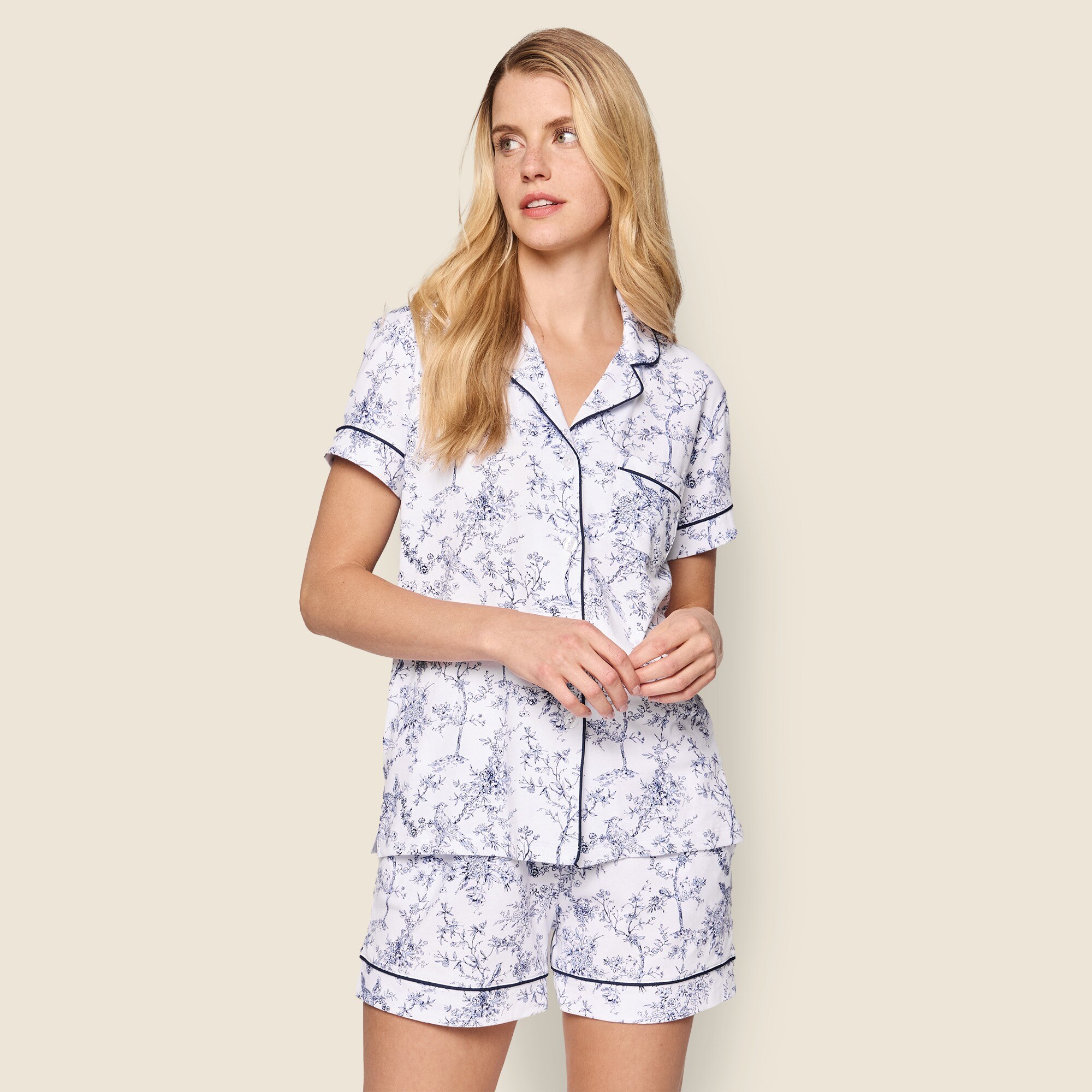 womens Petite Plume&trade; women's Pima cotton short set