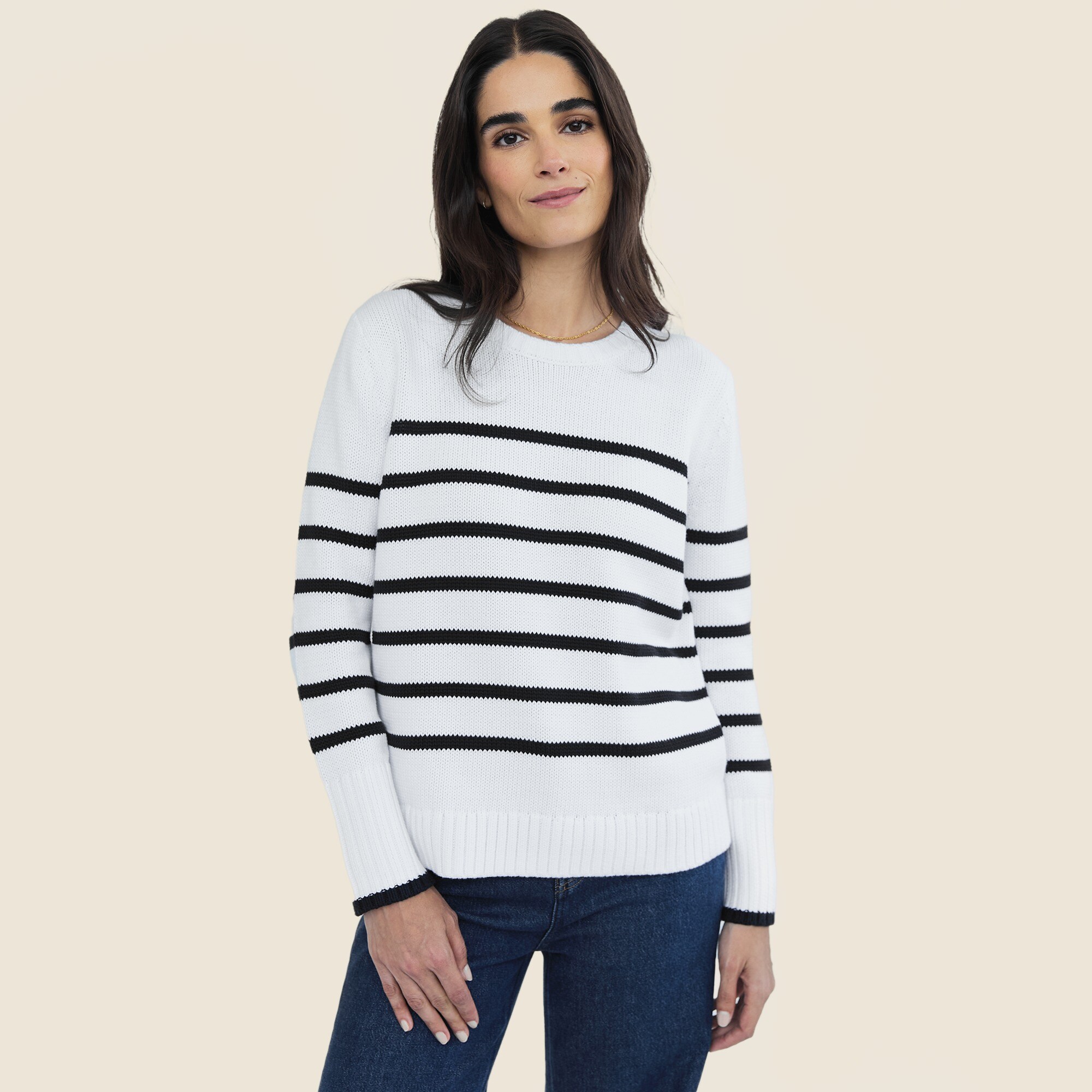 State Of Cotton NYC Addison Striped Crewneck Sweater For Women