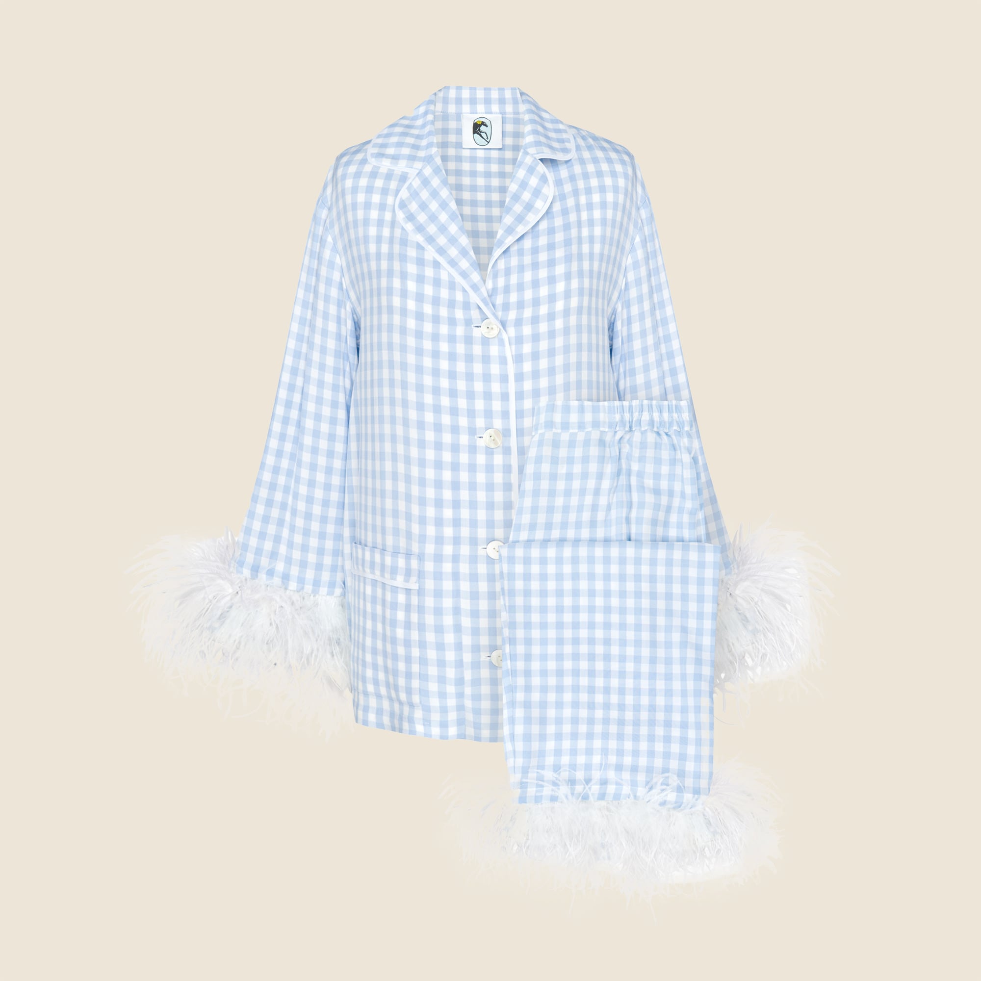 womens SLEEPER party pajama set with detachable feathers