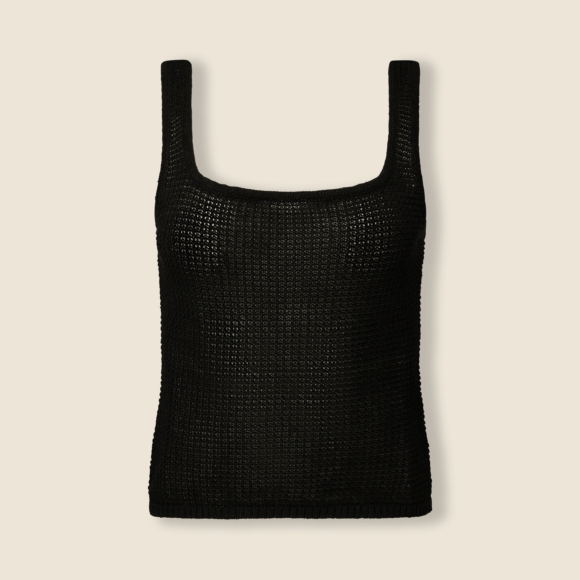 womens Onia linen-cotton blend knit squareneck tank top