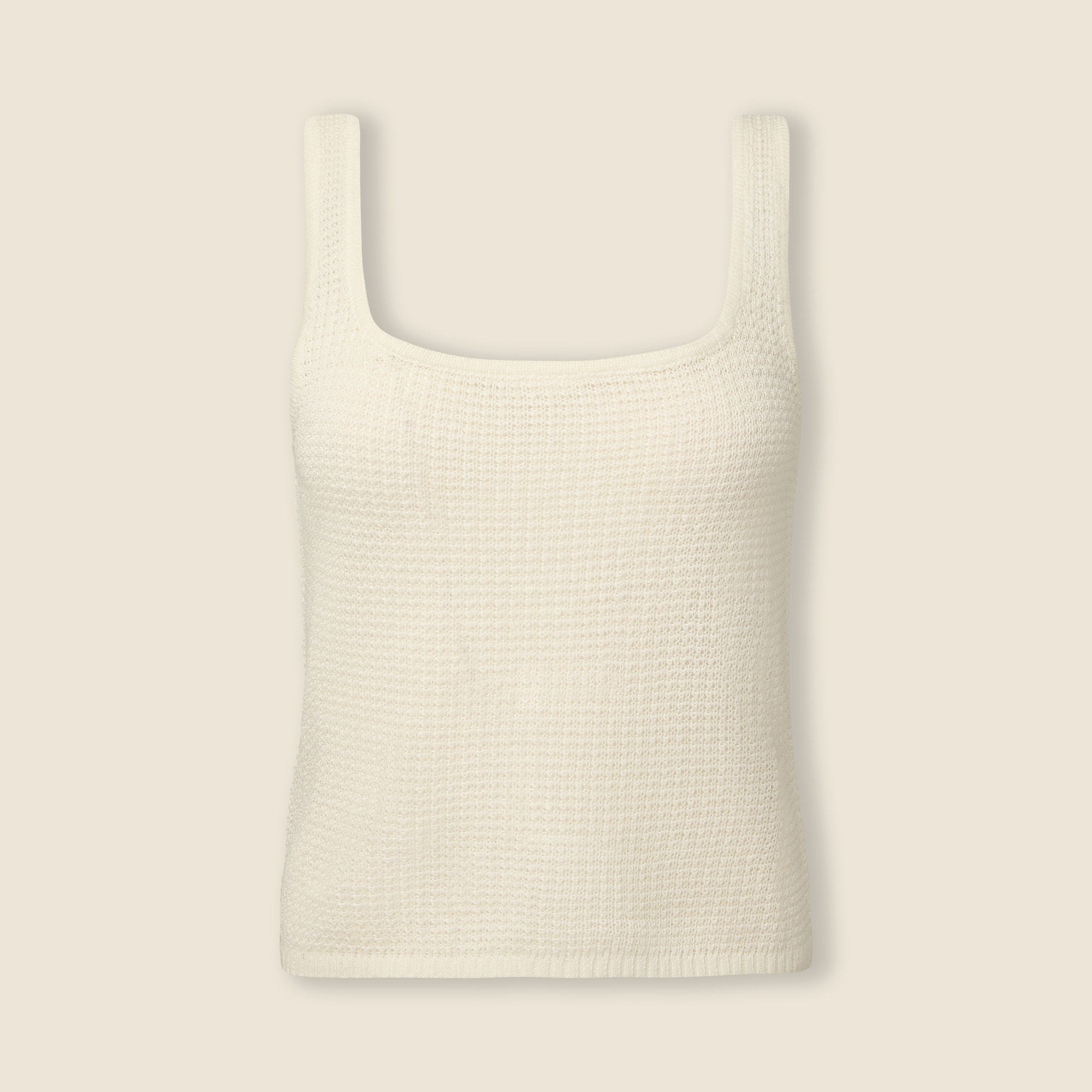  Onia linen-cotton blend knit squareneck tank top