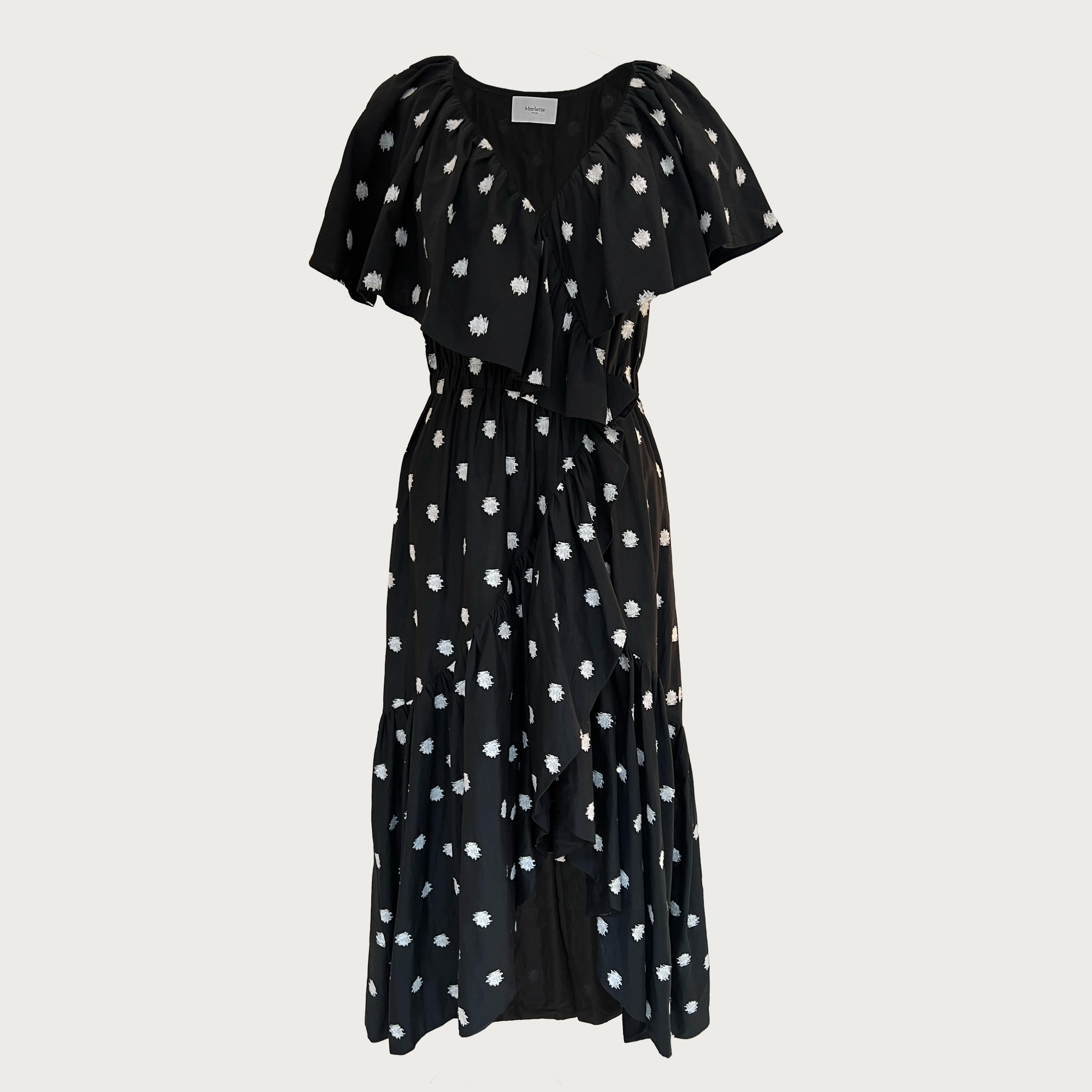  Merlette Loris dress in ikat embroidered dot