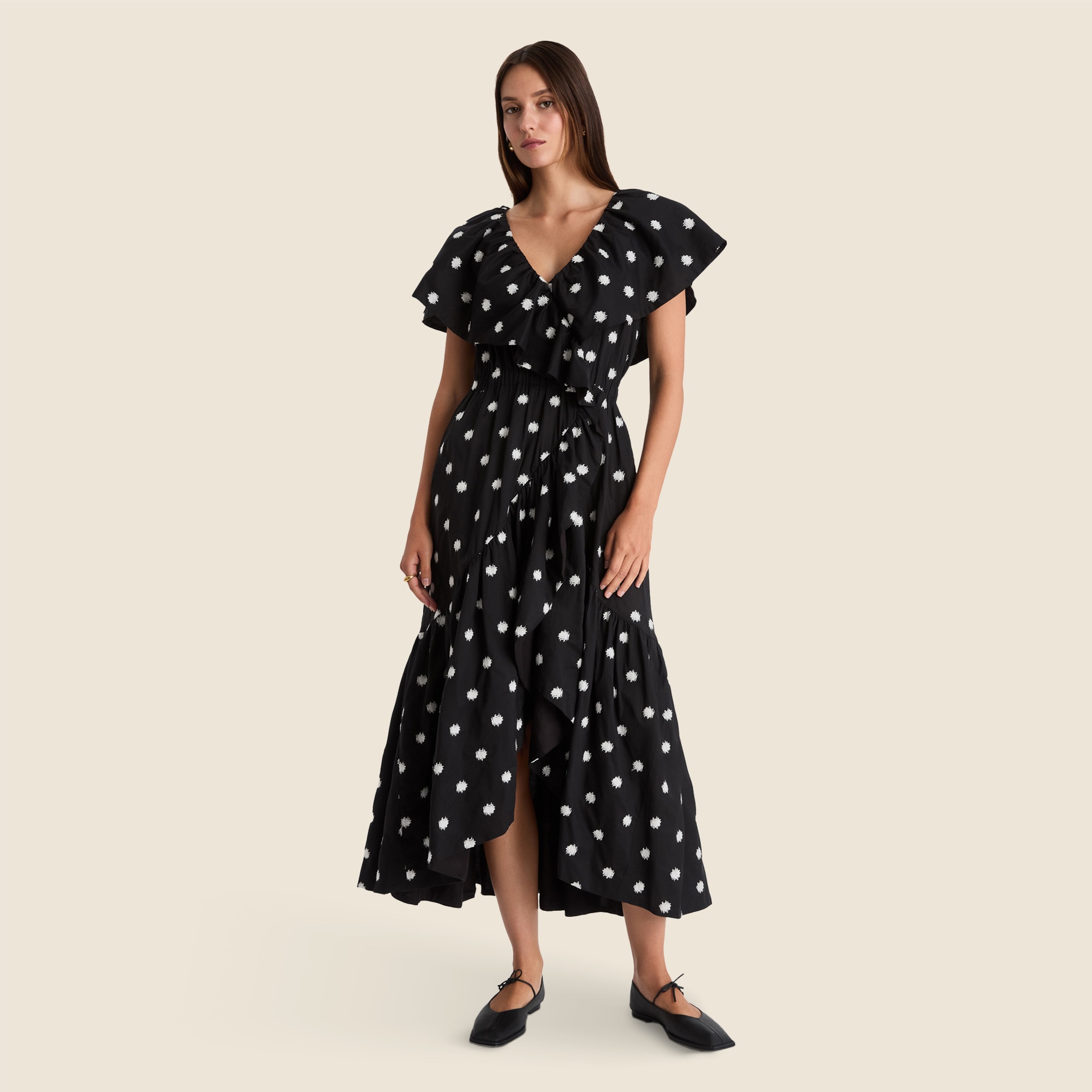 Merlette Loris dress in ikat embroidered dot - image 2