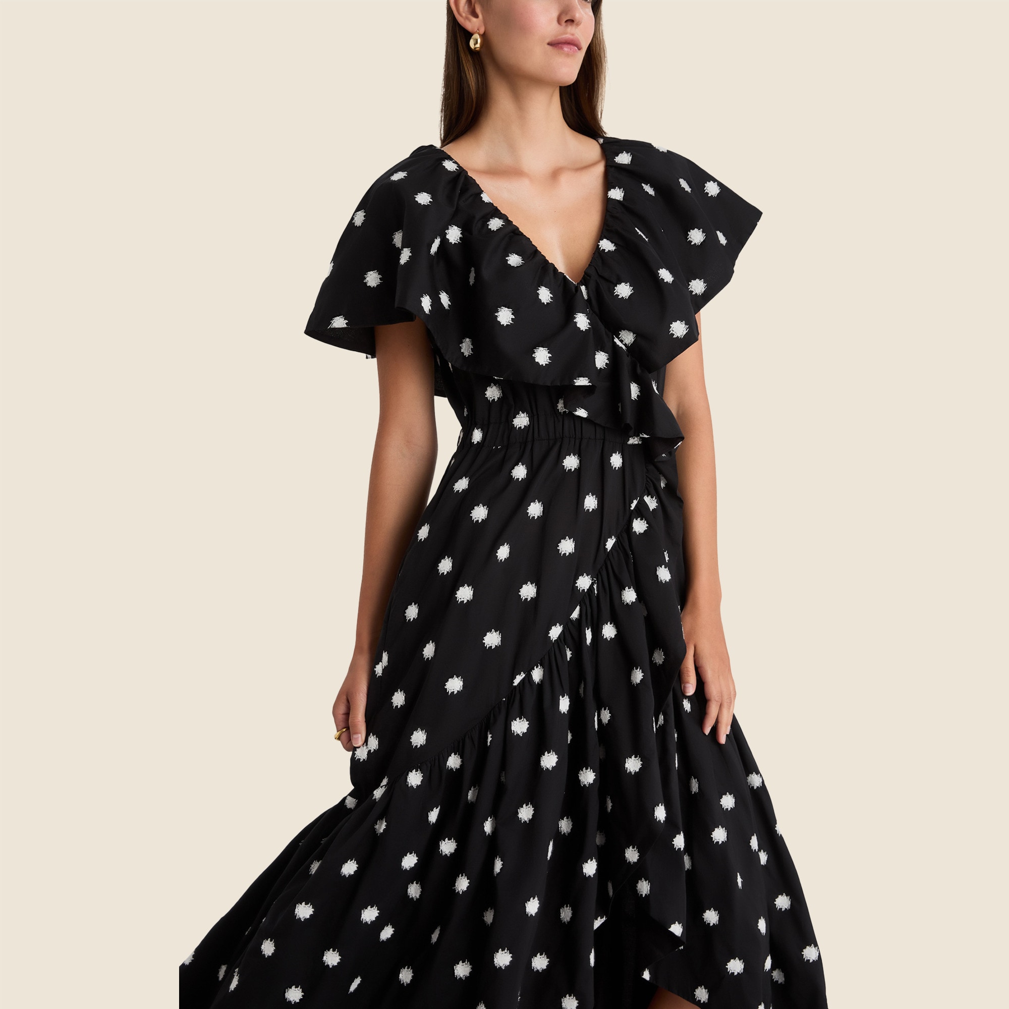 Merlette Loris dress in ikat embroidered dot - image 3