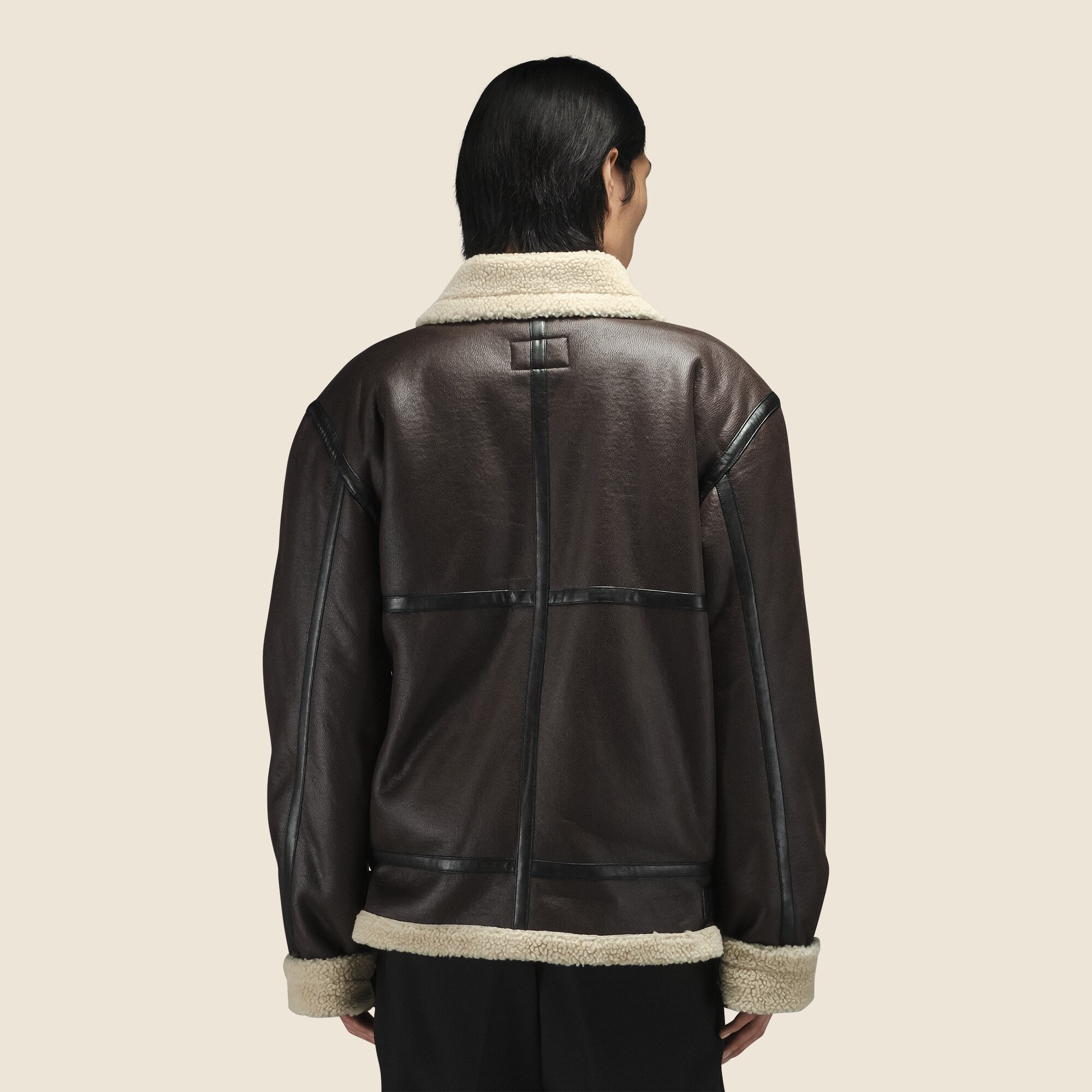 Men's Alpha Industries® B-3 shearling-lined leather bomber jacket