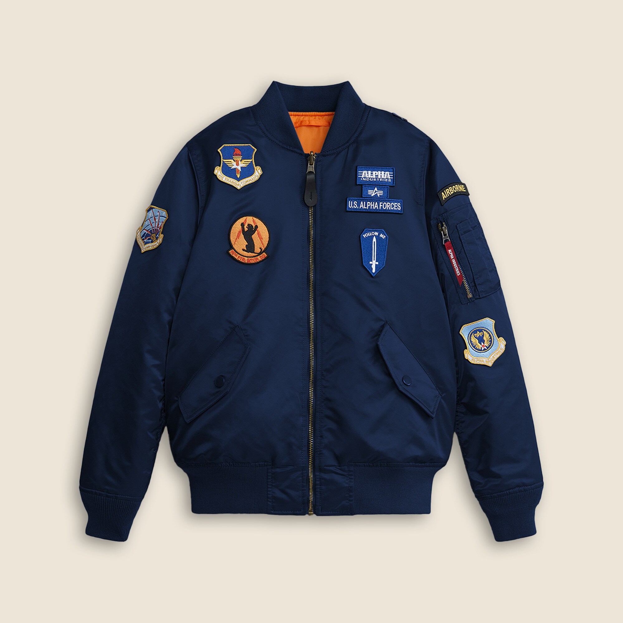 boys Kids' Alpha Industries&reg; MA-1 squadron bomber jacket