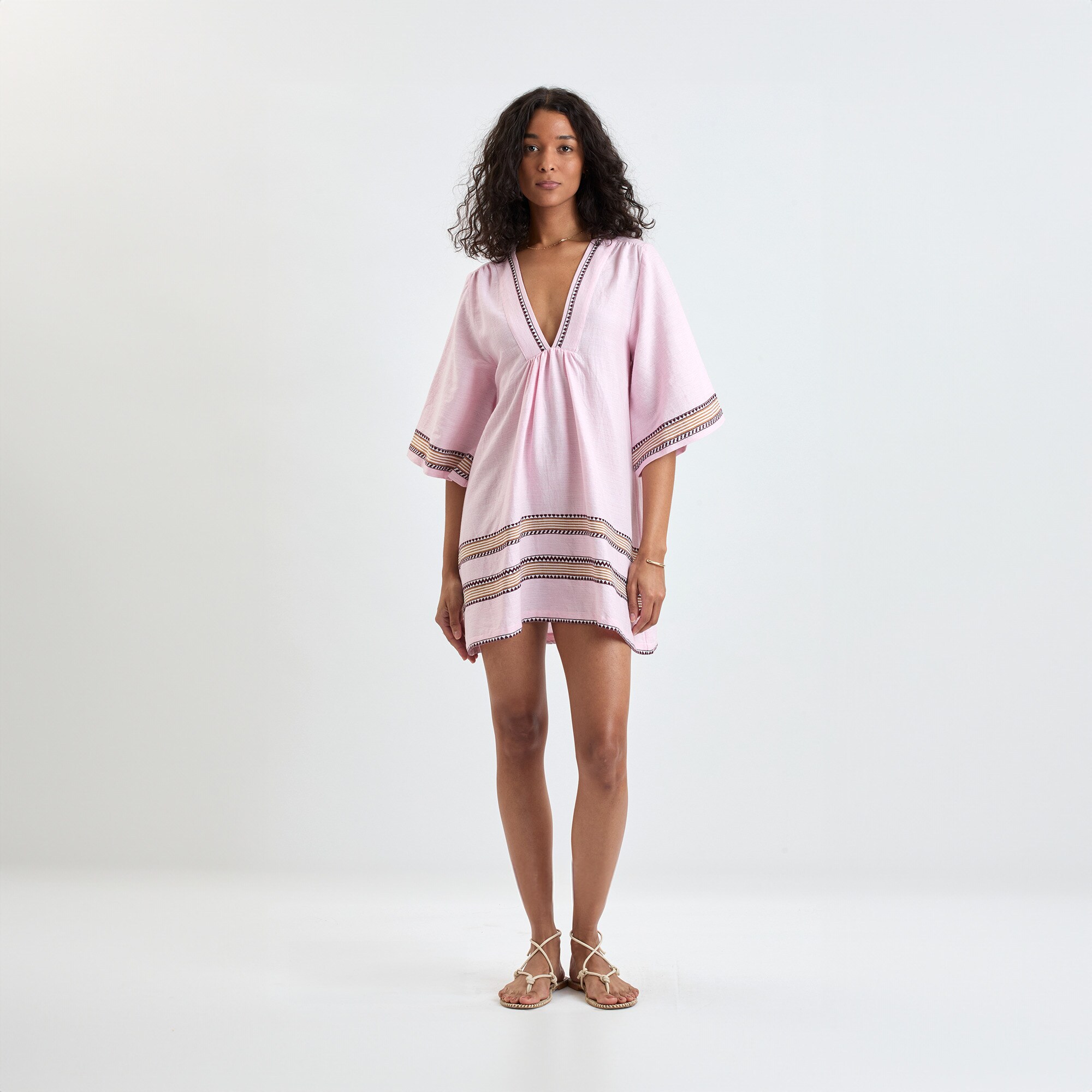 lemlem Belkis V-neck caftan - image 2